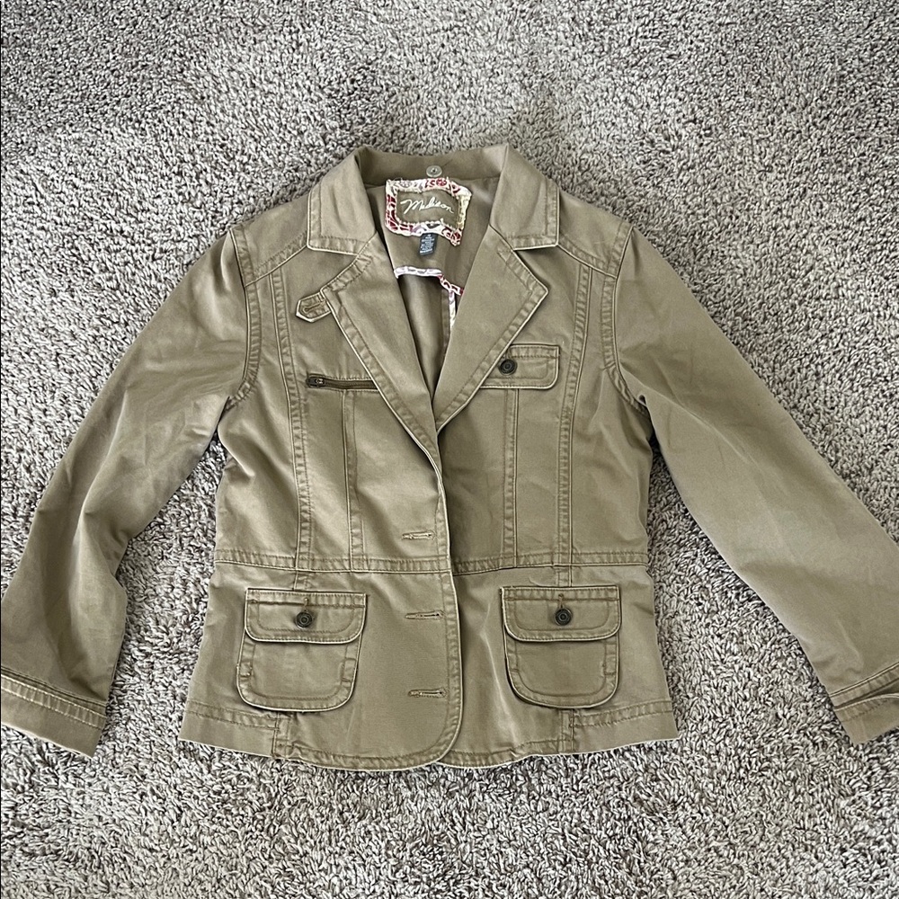 Madison Brown Tan Cotton Utility Jacket